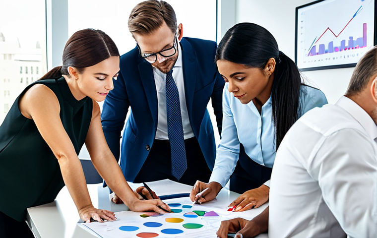 **
"A diverse group of marketing professionals brainstorming in a brightly lit, modern office. They are looking at charts and graphs, fully clothed in appropriate business attire. The scene emphasizes collaboration and data analysis. Safe for work, professional environment, perfect anatomy, correct proportions, well-formed hands, family-friendly."
**
