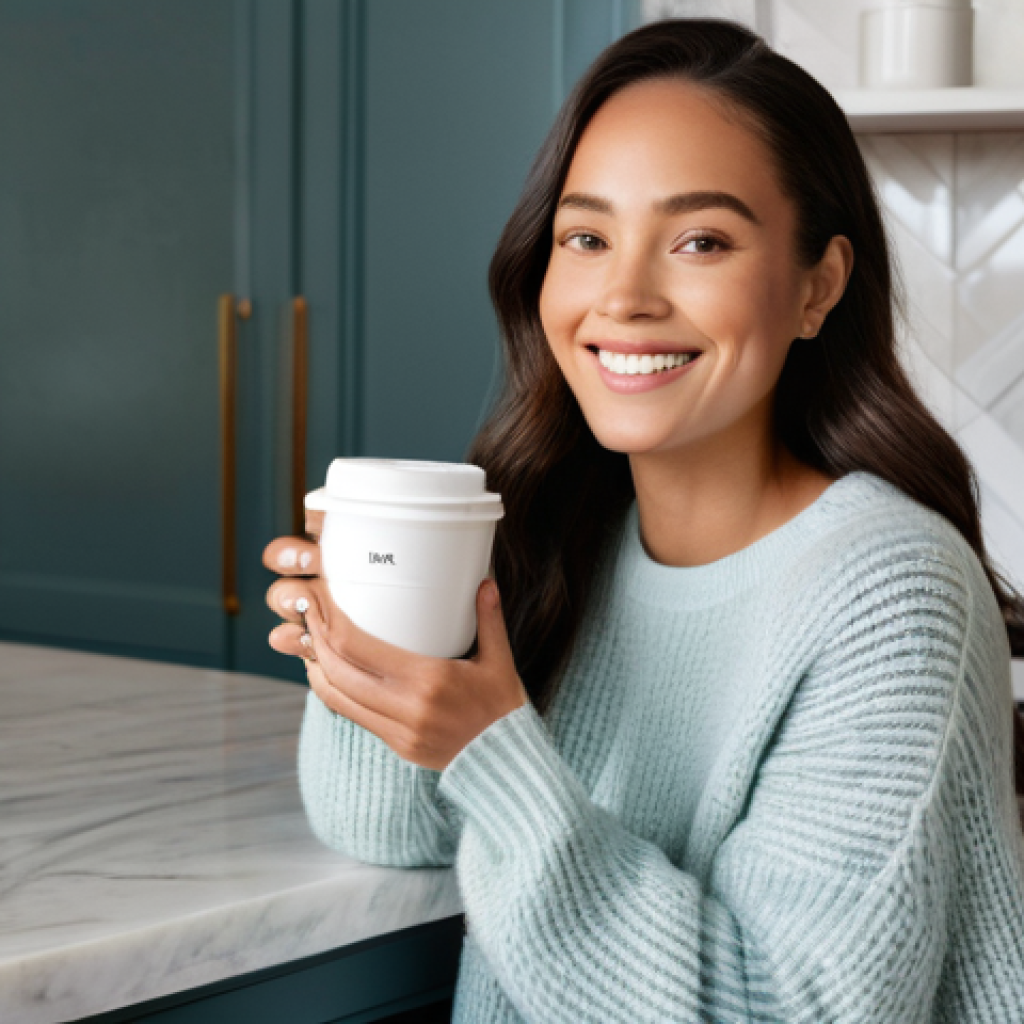 광고홍보사와 인플루언서 광고 캠페인 - **Authentic Lifestyle Integration:** A warm, inviting full-body shot of a female micro-influencer in...