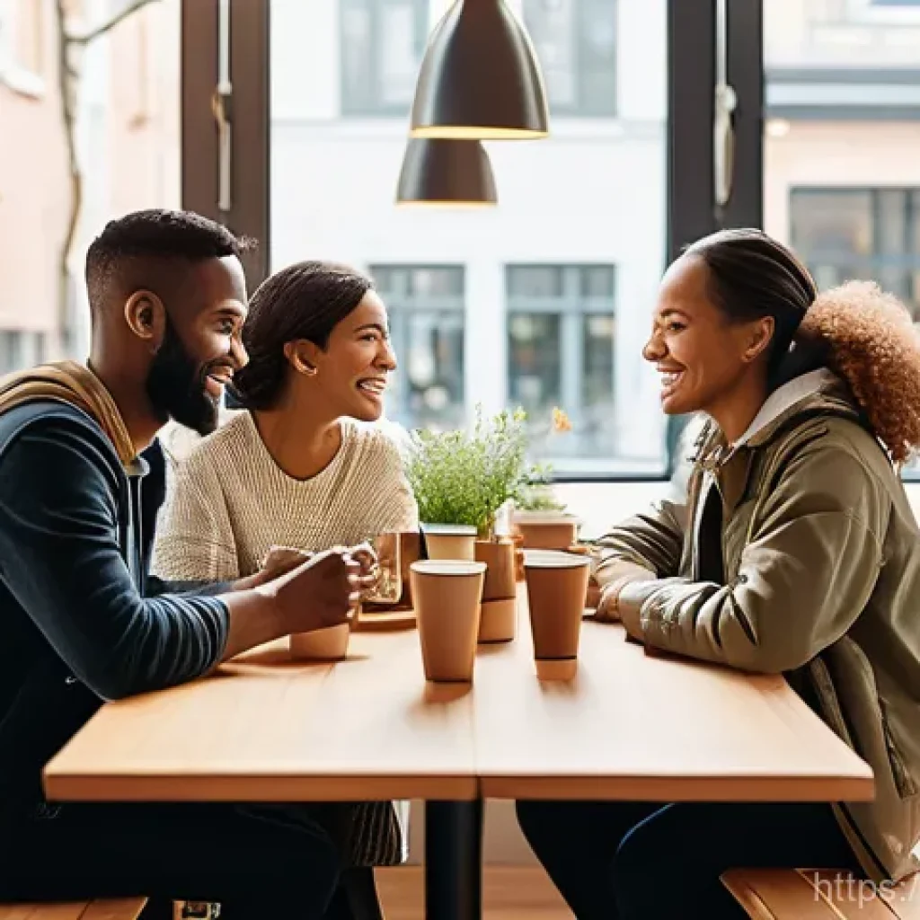 광고홍보사와 브랜드 스토리텔링 - A group of diverse adults, aged between 25 and 55, engaged in a lively and genuine discussion around...