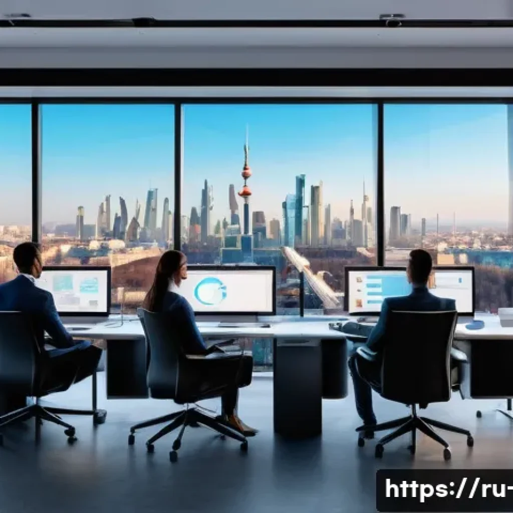 광고홍보사와 커스터마이즈드 광고 캠페인 - A modern digital marketing office scene featuring a diverse team of professionals analyzing big data...