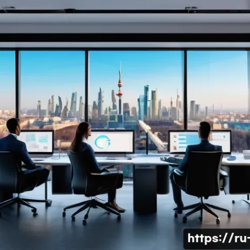 Home 30 광고홍보사와 커스터마이즈드 광고 캠페인 - A modern digital marketing office scene featuring a diverse team of professionals analyzing big data...