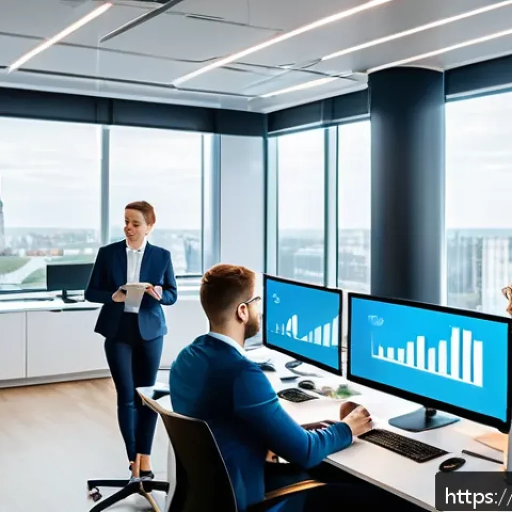 광고홍보사와 신제품 런칭 광고 캠페인 - A modern Russian marketing team in a sleek, bright office space, analyzing audience data on multiple...