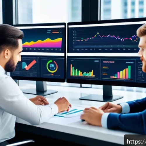 Home 30 광고홍보사와 데이터 기반 광고 캠페인 - A modern digital marketing workspace scene showing a diverse team of professionals analyzing behavio...