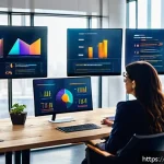 Home 23 광고홍보사와 광고 데이터 관리 - A modern digital marketing agency office scene showcasing a diverse team of professionals analyzing ...