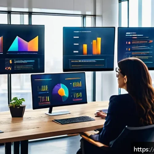 Home 17 광고홍보사와 광고 데이터 관리 - A modern digital marketing agency office scene showcasing a diverse team of professionals analyzing ...